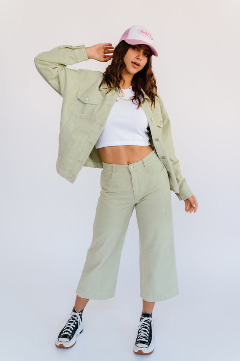 Sweet Emotion Corduroy Jacket// Sage